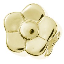 14k Gold 925 Sterling Silver PLAIN DAISY FLOWER Bead for European Charm Bracelets