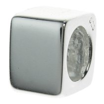 Sterling Silver Square cube Rondelle Bead for European Charm Bracelets
