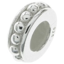 Sterling Silver DOTS Round Bead for European Charm Bracelets 9mm