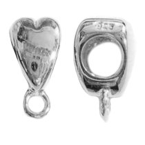 1x Sterling silver Pendant Charm Connector Cord Heart Slide for European Charm