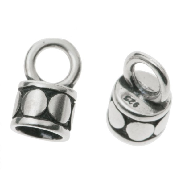2x Bali Sterling Silver End cap For 4mm Leather Bead Cord