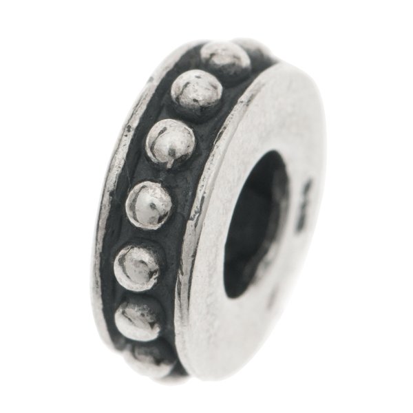Sterling silver Dot Round Rondelle Bead for European Charm Bracelets 10mm