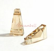 2x Swarovski Crystal Elements 5181 Keystone Bead 2-hole 13mm Golden Shadow