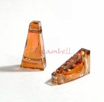 2x Swarovski Crystal Elements 5181 Keystone Bead 2-hole 13mm Copper