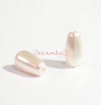 4x Swarovski crystal 5816 White Pearl Drops half drilled 11.5mm