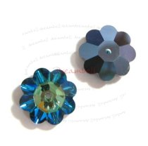 4x Swarovski Elements Crystal 3700 Margarita Beads Bermuda Blue 12mm