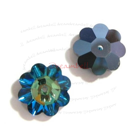 4x Swarovski Elements Crystal 3700 Margarita Beads Bermuda Blue 12mm