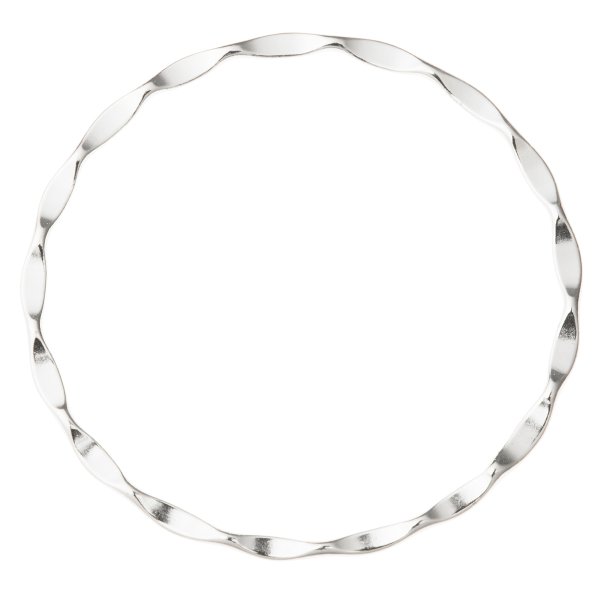 1x Sterl Silver Round Wave Hoop Jump Ring Connector 30mm