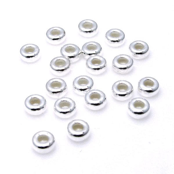20 x Sterling Silver Rondelle Seamless Bead Spacer 3.5mm