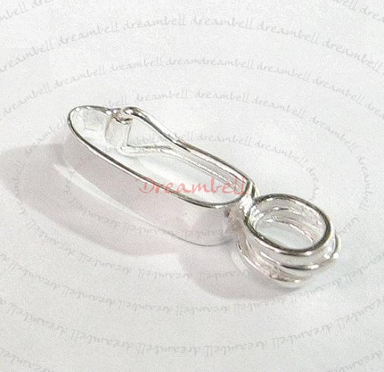 Sterling Silver Donut Holder Changeable Pendant Bail Clasp Slider 35mm