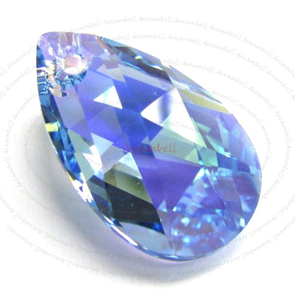 Teardrop Swarovski Crystal 6106 Pendant Aquamarine 22mm AB