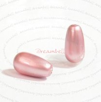 4x Swarovski crystal 5816 Pearl Drops Powder Rose half drilled 11.5mm