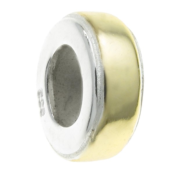 14K Gold Plated 925 Sterling Silver Round Bead for European Charm Bracelets 8mm