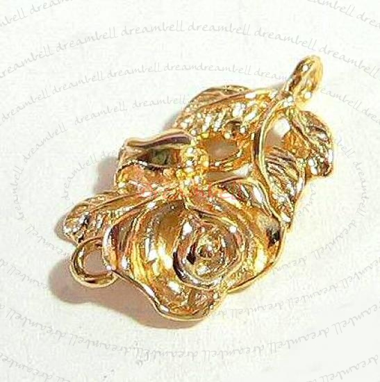 1x 14K Real Gold plated Sterling SILVER Bead Chandelier Rose Earrings Connector