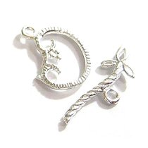 1x Sterling silver FLOWER Toggle Clasp 15.5mm