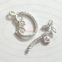 1x Sterling silver FLOWER Toggle Clasp 15.5mm