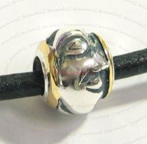 Gold 925 Sterling Silver The Moon for European Charm Bracelets Bead 11.5mm