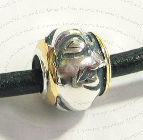 Gold 925 Sterling Silver The Moon for European Charm Bracelets Bead 11.5mm