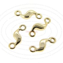 4x 14K Gold plated over Sterling Silver Link Connector Bead Spacer 9.6mm