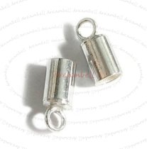 2 x STERLING SILVER Bead END CAP for 3mm LEATHER Cord