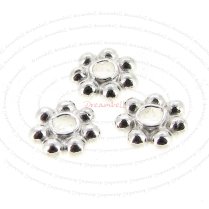 10x Bright Sterling Silver Daisy Bead Spacer 5mm