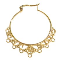 2x Vermeil Gold Sterling Silver FILIGREE CHANDELIER EARRING CONNECTOR 40mm