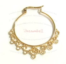 2x Vermeil Gold Sterling Silver FILIGREE CHANDELIER EARRING CONNECTOR 40mm