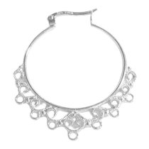2x Sterling Silver FILIGREE CHANDELIER EARRING CONNECTOR 40mm