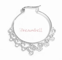 2x Sterling Silver FILIGREE CHANDELIER EARRING CONNECTOR 40mm
