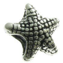 Sterling Silver Star Fish Bead 14mm for European Charm Bracelets