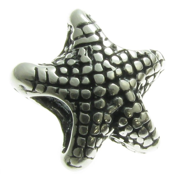 Sterling Silver Star Fish Bead 14mm for European Charm Bracelets