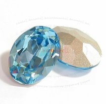 2x Swarovski Elements Oval Cabochon Stone Crystal 4120 Aquamarine 18x13mm