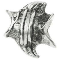 Sterling Silver FISH bead Tube 13mm for European Charm Bracelets