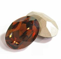 2x Swarovski Elements Oval Cabochon Stone Crystal 4120 Smoked Topaz 18mm x 13mm