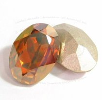 2x Swarovski Elements Oval Cabochon Stone Crystal 4120 Copper 18mm x 13mm