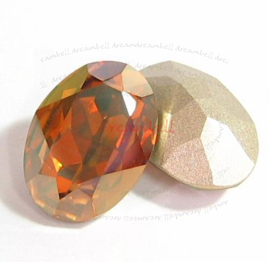 2x Swarovski Elements Oval Cabochon Stone Crystal 4120 Copper 18mm x 13mm
