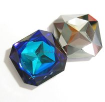 1x Swarovski Elements Square Stone Crystal 4675 Heliotrope 23mm