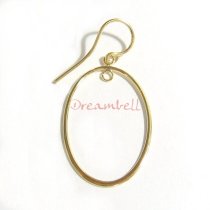 2x Vermeil Gold Sterling Silver EARRING CONNECTOR 34.5mm