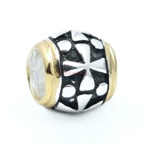 14K Gold Plated 925 Sterling Silver Cross Barrel Bead for European Charm Bracelets