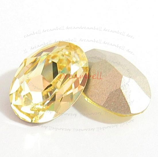 2x Swarovski Elements Oval Cabochon Stone Crystal 4120 Jonquil 18mm x 13mm