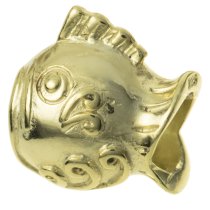14k Gold Plated 925 Sterling Silver GoldFish Bead for European Charm Bracelets