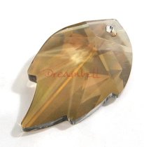 1 x Swarovski Elements Crystal Leaf 8805 Pendant Golden Teak 32mm