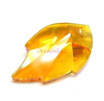 1 x Swarovski Elements Crystal Leaf 8805 Pendant Topaz AB 32mm