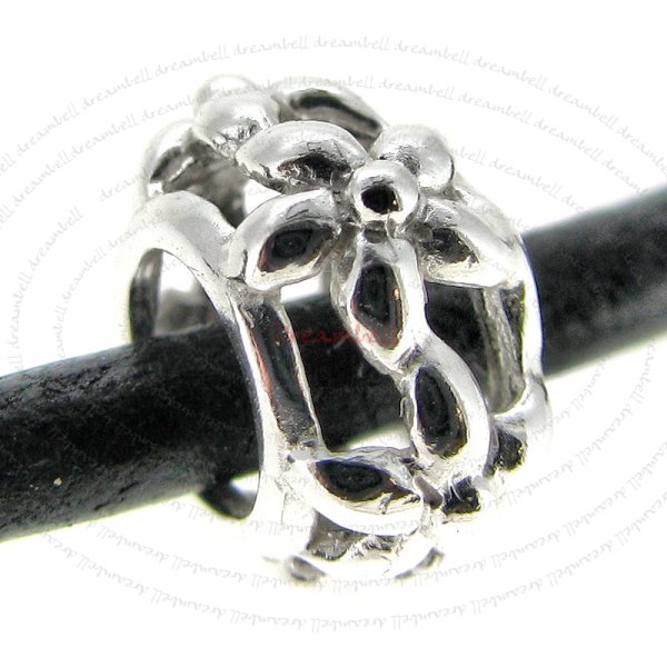 STERLING SILVER FLOWER for for European Charm Bracelets 10mm