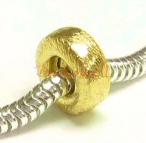 1x 14k Gold Silver Round Focal bead Spacer Tube 10mm for European Charm Bracelets
