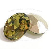 2x Swarovski Elements Oval Cabochon Stone Crystal 4120 Khaki 18mm x 13mm