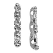 2x Sterling Silver 3 Strand Flower Bead Spacer 15mm