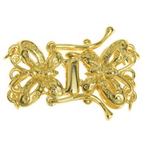 1 x 14K Real Gold plated over Sterling Silver Butterfly 3-strand clasp 25mm