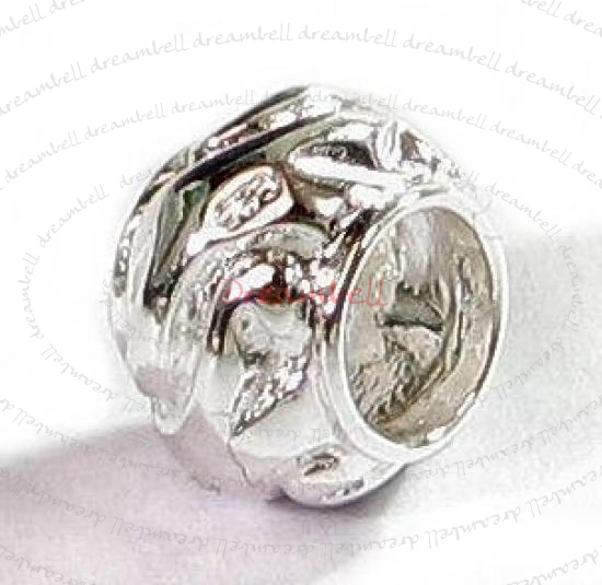 Sterling silver SWIRL Round Bead for European Charm Bracelets 9mm