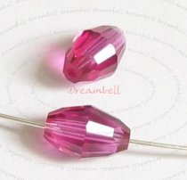 6x Swarovski Crystal Elements 5200 Olive Bead Spacer Fuchsia Pink